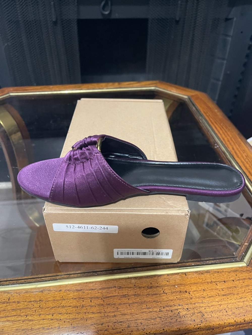 Women's Purple Satin Slide Mule